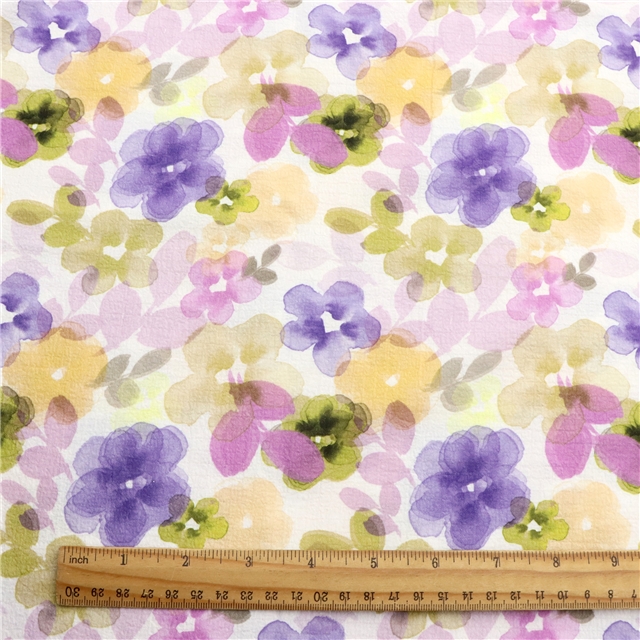 polyester wrinkled digital printed polyester fabric