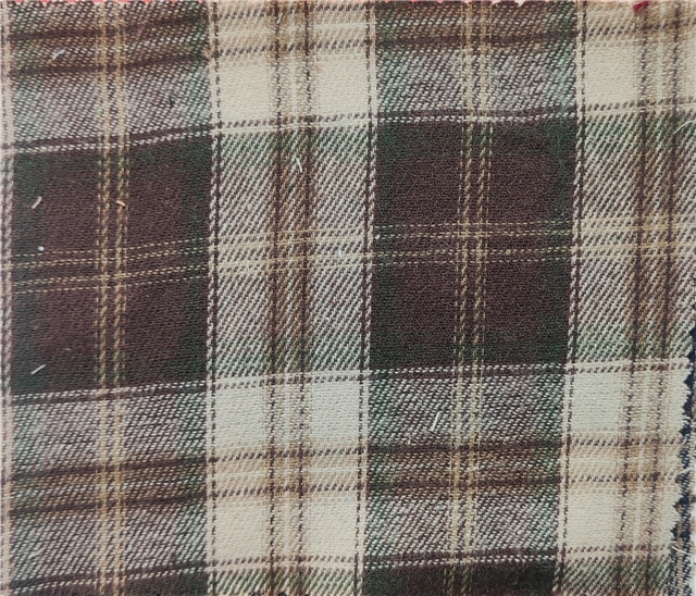 twill brushed yarn dyed checkered fabric