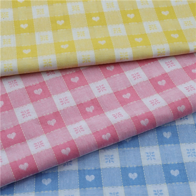 polyester cotton yarn dyed jacquard checkered fabric