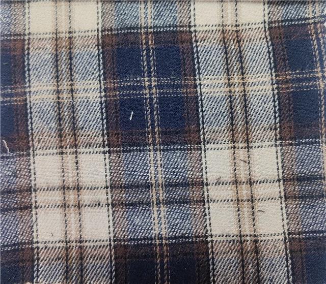 twill brushed yarn dyed checkered fabric