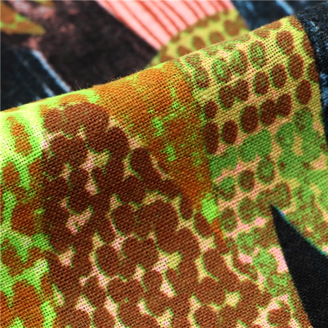 reactive printed cotton linen printed fabric