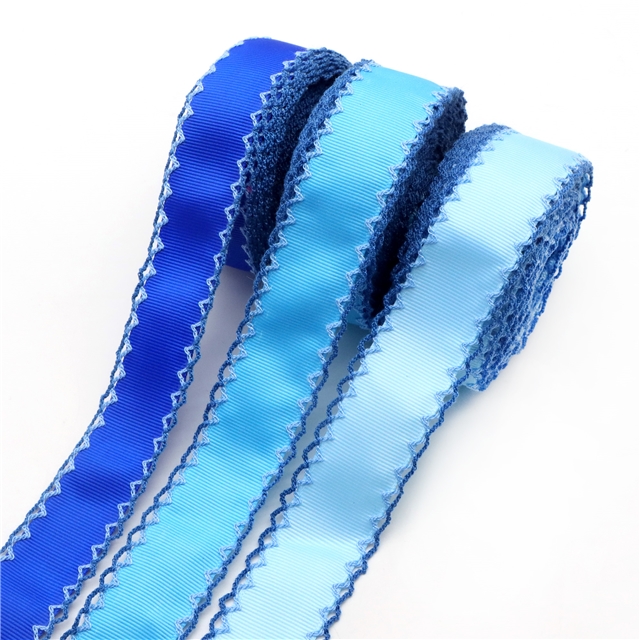 grosgrain blue series grosgrain double layer two-color hook ribbon