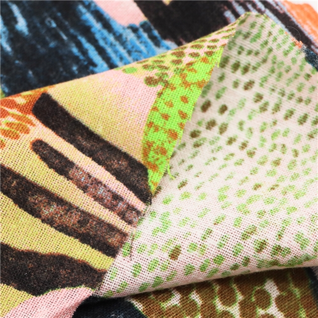 reactive printed cotton linen printed fabric