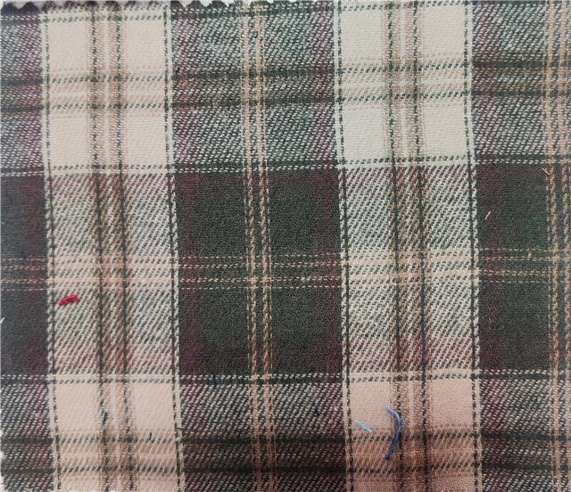 twill brushed yarn dyed checkered fabric