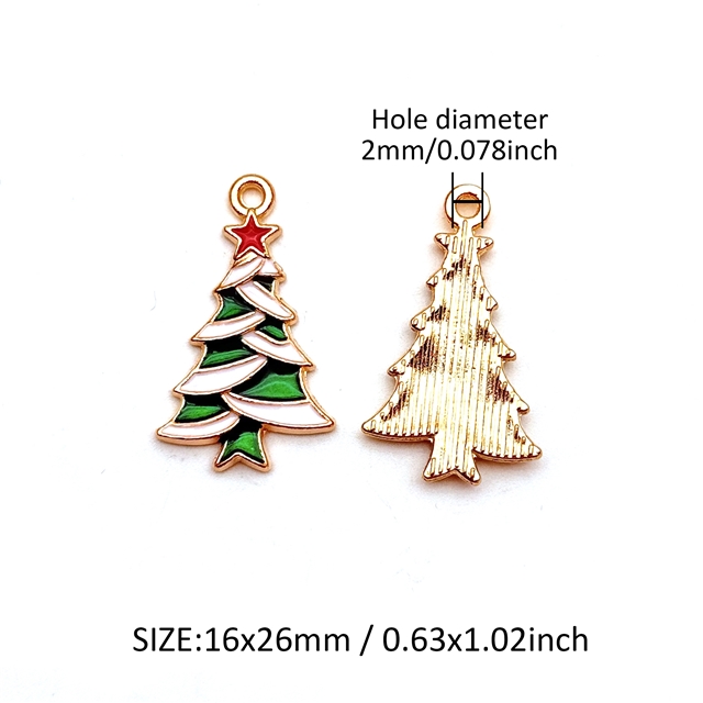 alloy christmas tree drop oil alloy pendant A