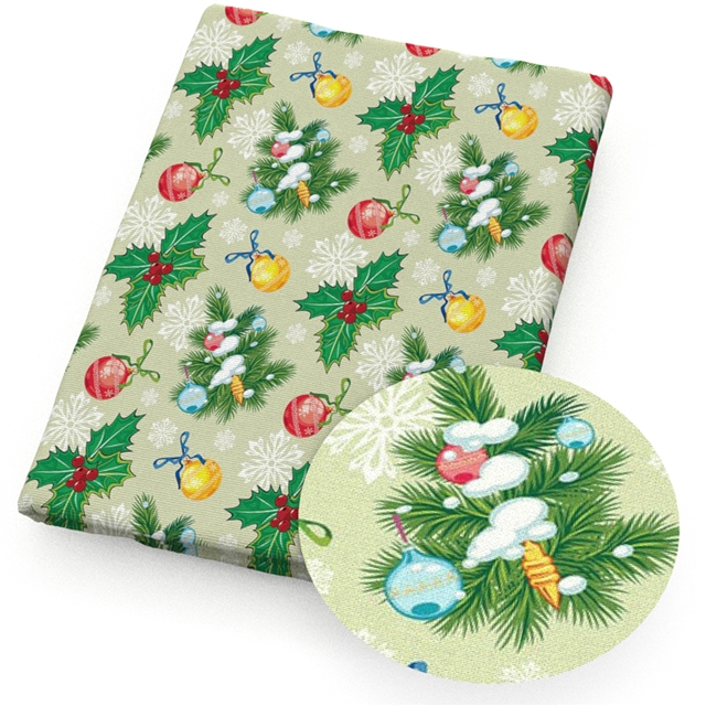 polyester cotton christmas series polyester cotton fabric set (6 pcs/set)