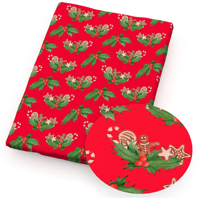 polyester cotton christmas series polyester cotton fabric set (6 pcs/set)