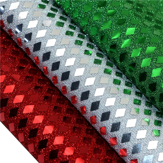 two way micro elasticity rhombus sequin gold and silver wire needle woven fabric