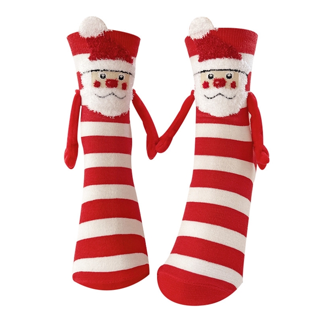 free size cotton christmas magnetic hand in hand socks