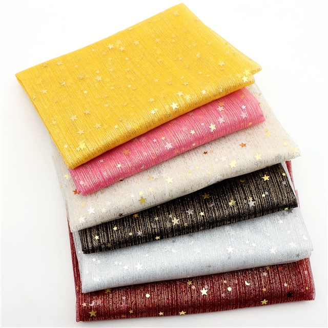 gold and silver sequins star moon mesh fabric