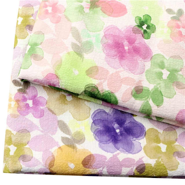 polyester wrinkled digital printed polyester fabric