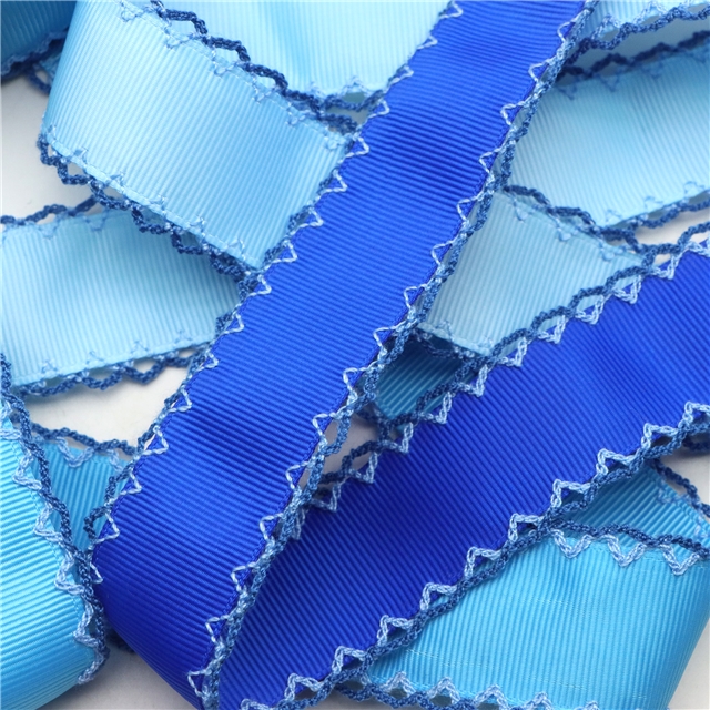 grosgrain blue series grosgrain double layer two-color hook ribbon
