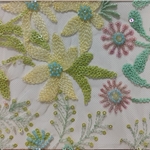bead sequin embroidery flower mesh fabric