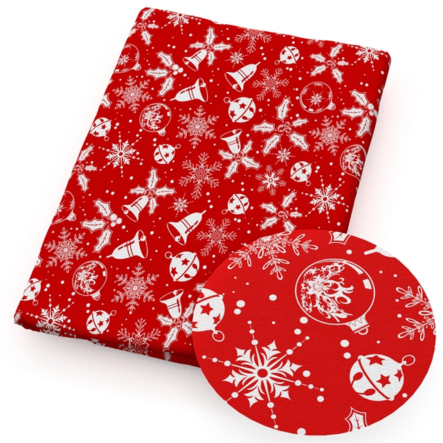 polyester cotton christmas series polyester cotton fabric set (4 pcs/set)