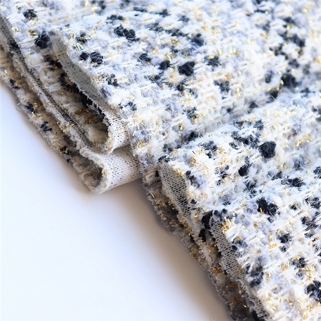 knitted small fragrance gold and silver jacquard fabric