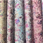 colourful gold hot stamping phoenix tail flower faux leather