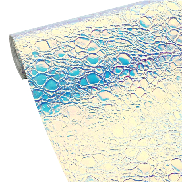 synthetic leather colorful laser wrinkled PU embossed leather