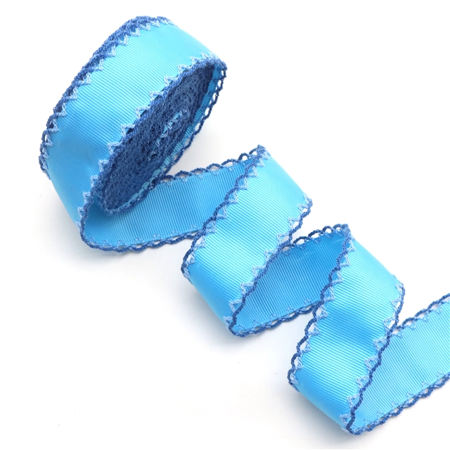 grosgrain blue series grosgrain double layer two-color hook ribbon