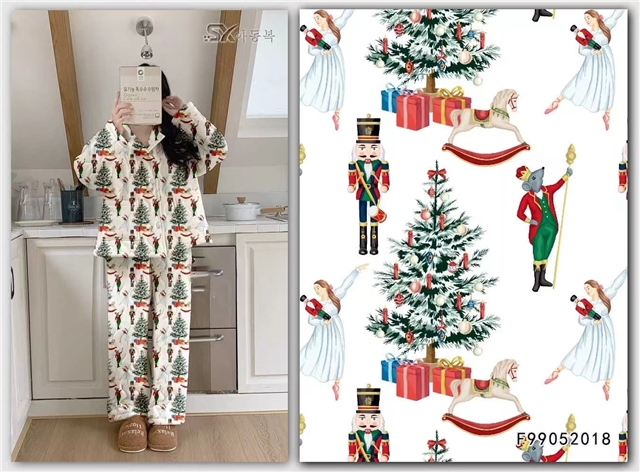 christmas 100% cotton flannel digital printed fabric