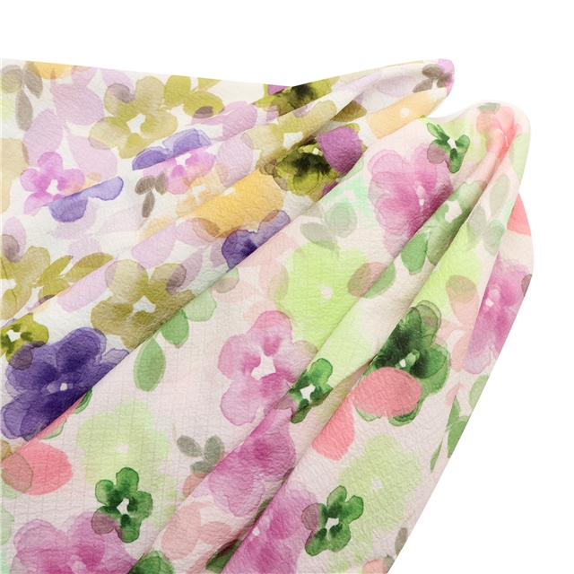 polyester wrinkled digital printed polyester fabric
