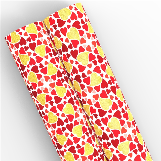 self printed gold foil faux leather fabric