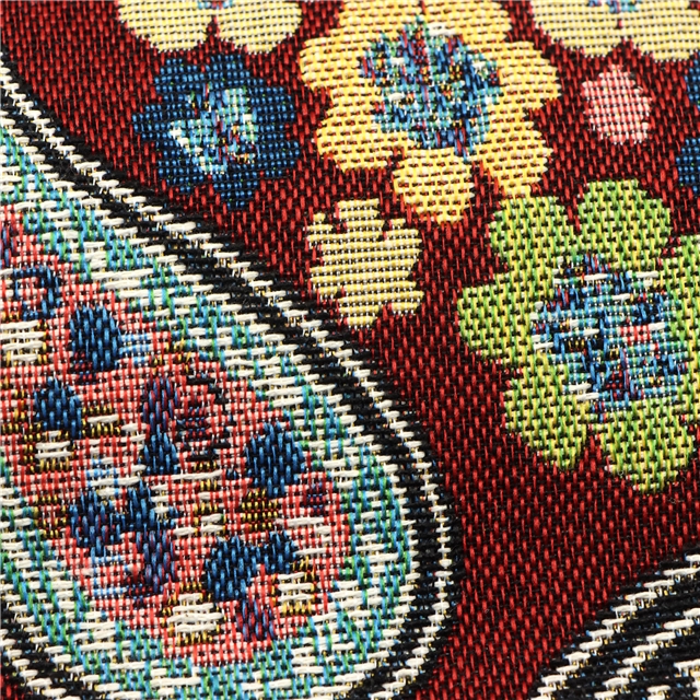 cashew flower polyester cotton yarn dyed jacquard fabric