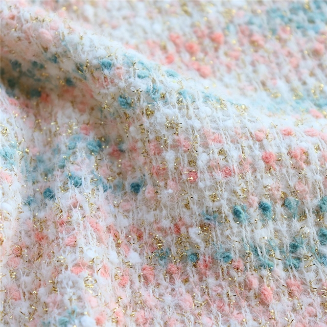 knitted small fragrance gold and silver jacquard fabric