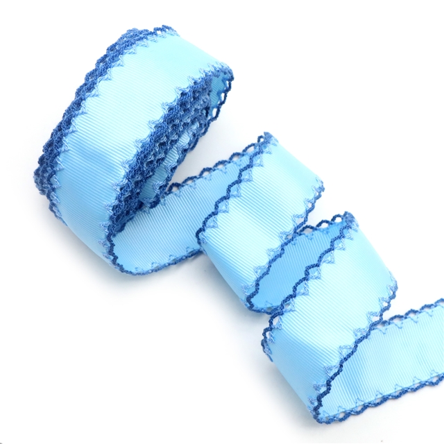 grosgrain blue series grosgrain double layer two-color hook ribbon