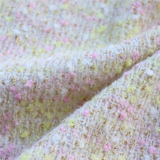 knitted small fragrance gold and silver jacquard fabric