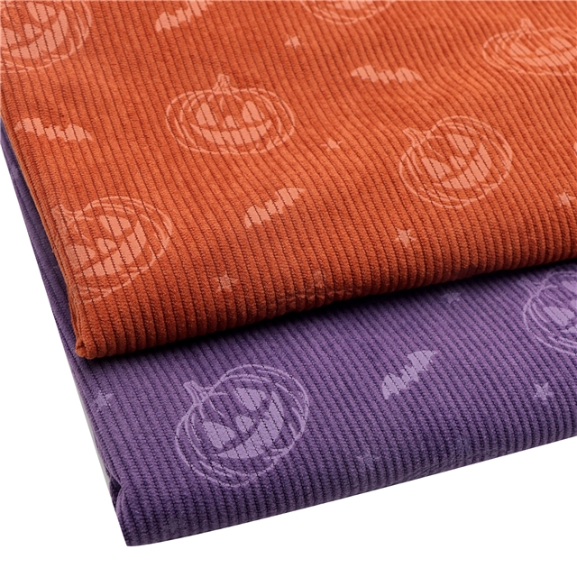 8w  halloween embossed pumpkin pattern corduroy fabric