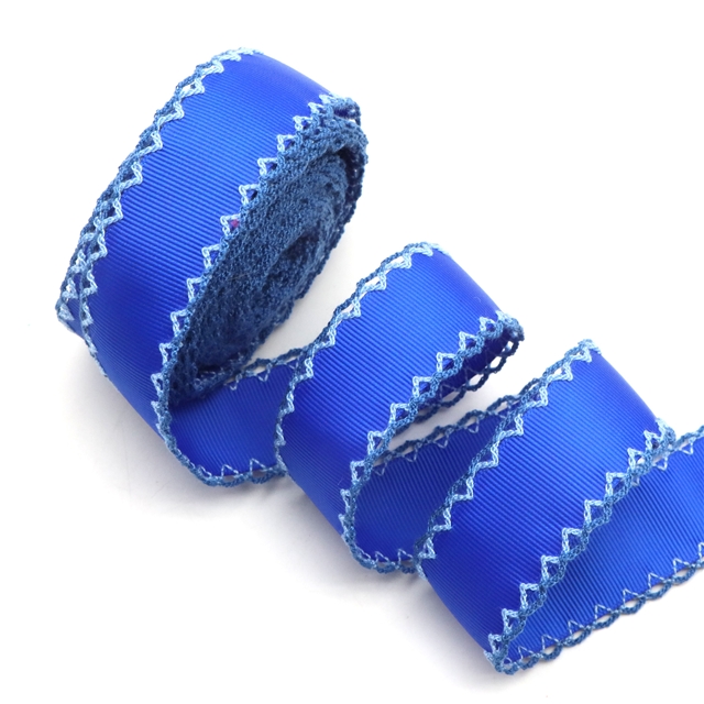 grosgrain blue series grosgrain double layer two-color hook ribbon