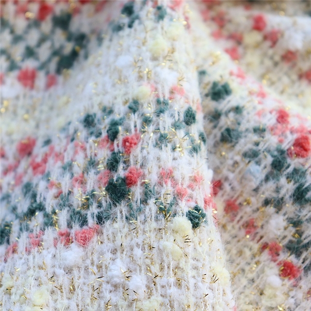 knitted small fragrance gold and silver jacquard fabric