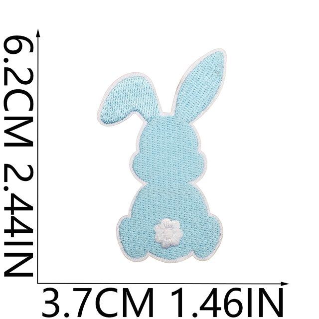back with glue thread easter rabbit embroidery patch（back with glue） 11#small size