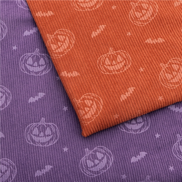 8w  halloween embossed pumpkin pattern corduroy fabric