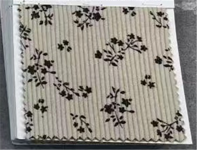 floral printed corduroy fabric