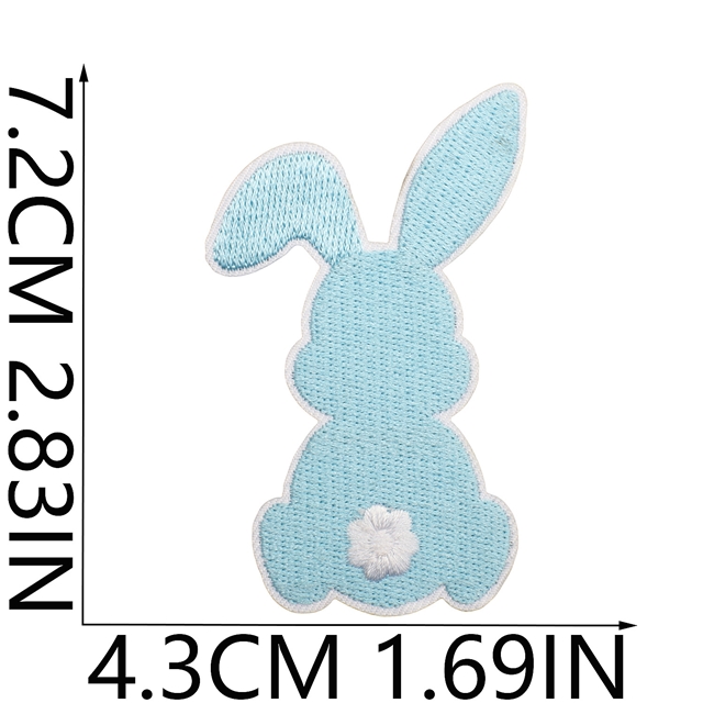 back with glue thread easter rabbit embroidery patch（back with glue） 11#medium size