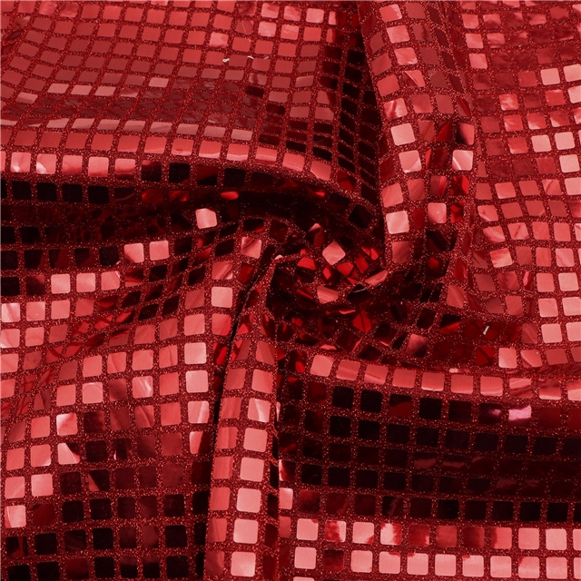 square sequin gold and silver wire needle woven fabric