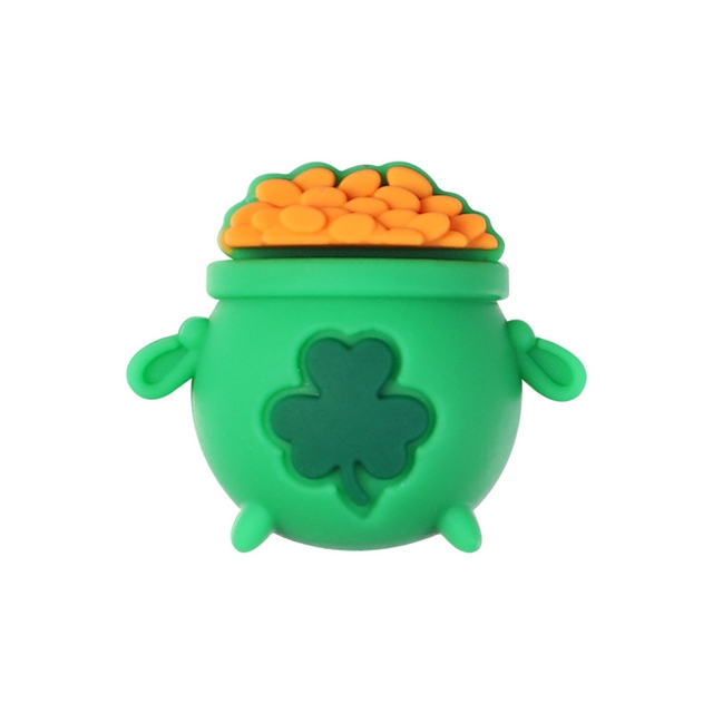 silicone three-dimensional st patricks silicone beads