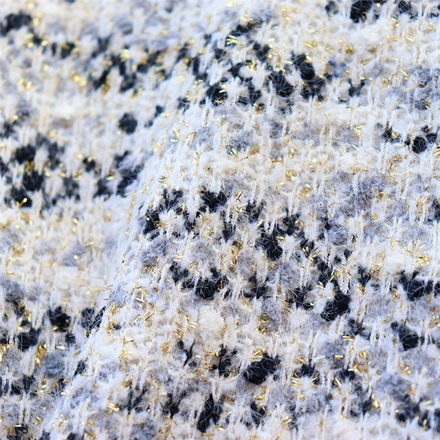 knitted small fragrance gold and silver jacquard fabric