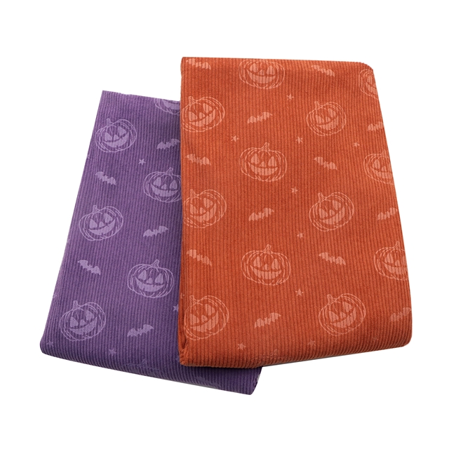 8w  halloween embossed pumpkin pattern corduroy fabric