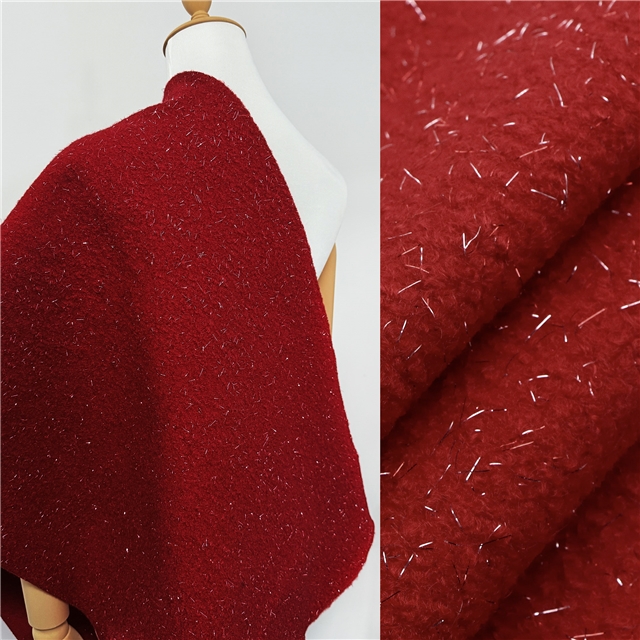 bright silk looped woolen fabric 7#red,50*130cm(19.7*51.2