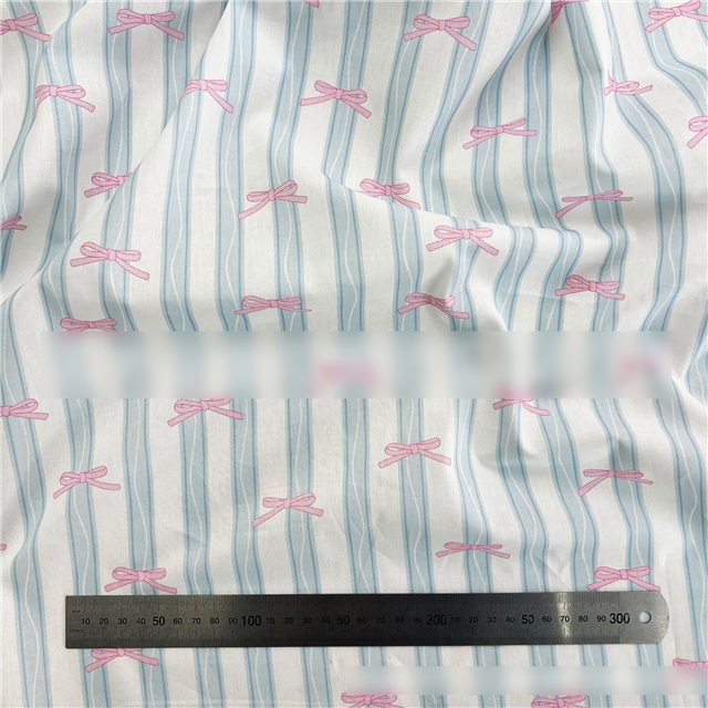 100% cotton 100% cotton 40s striped bow fabric silk digital printed fabric
