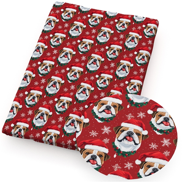 polyester cotton christmas dog series polyester cotton fabric set (4 pcs/set)