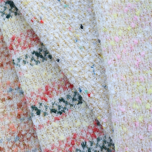 knitted small fragrance gold and silver jacquard fabric