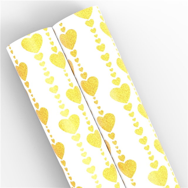 self printed gold foil faux leather fabric