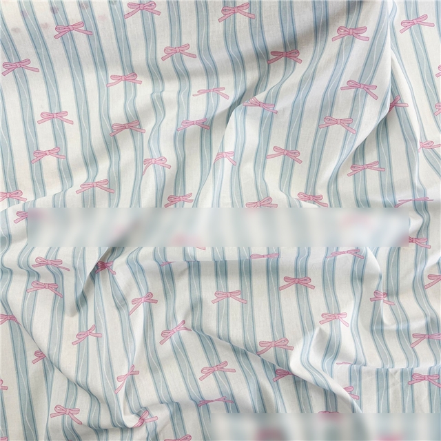 100% cotton 100% cotton 40s striped bow fabric silk digital printed fabric