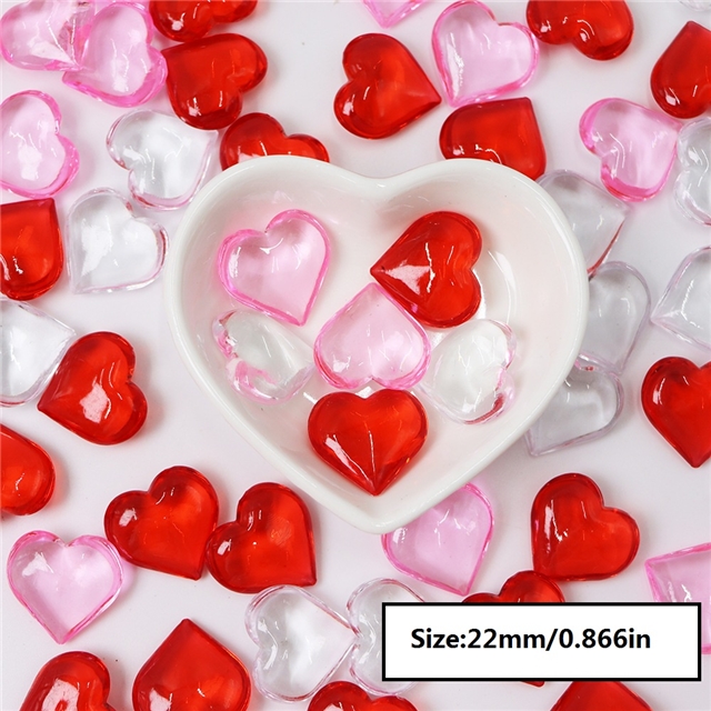 acrylic Smooth peach heart non porous beads acrylic plastic accessory