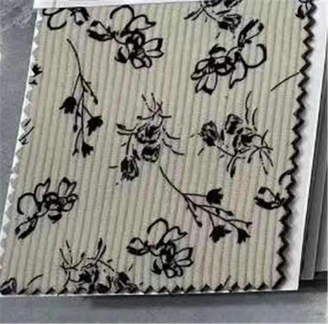 floral printed corduroy fabric