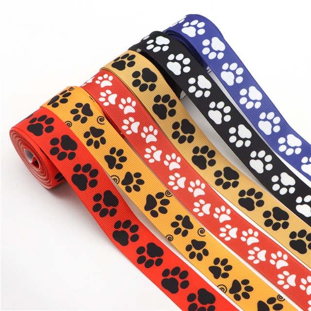 7/8" 22mm heat transfer printed grosgrain ribbon