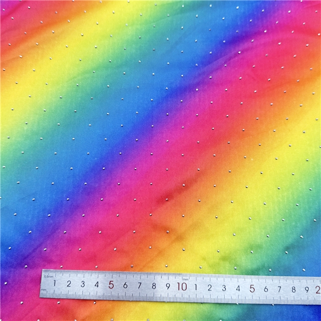 hot stamping 2 ways gainbow gradient knit fabric